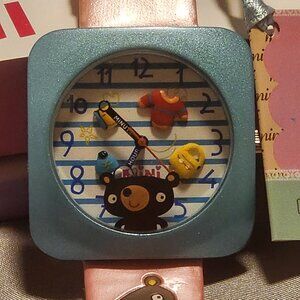 Mini Brand Handcrafted Watch - Cartoon Bear Theme with Pink Band